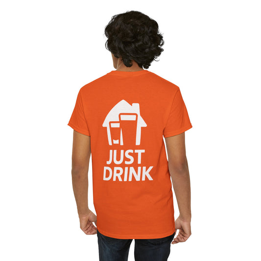 Casual Unisex Heavy Cotton Tee - 'Just Drink' Party Shirt